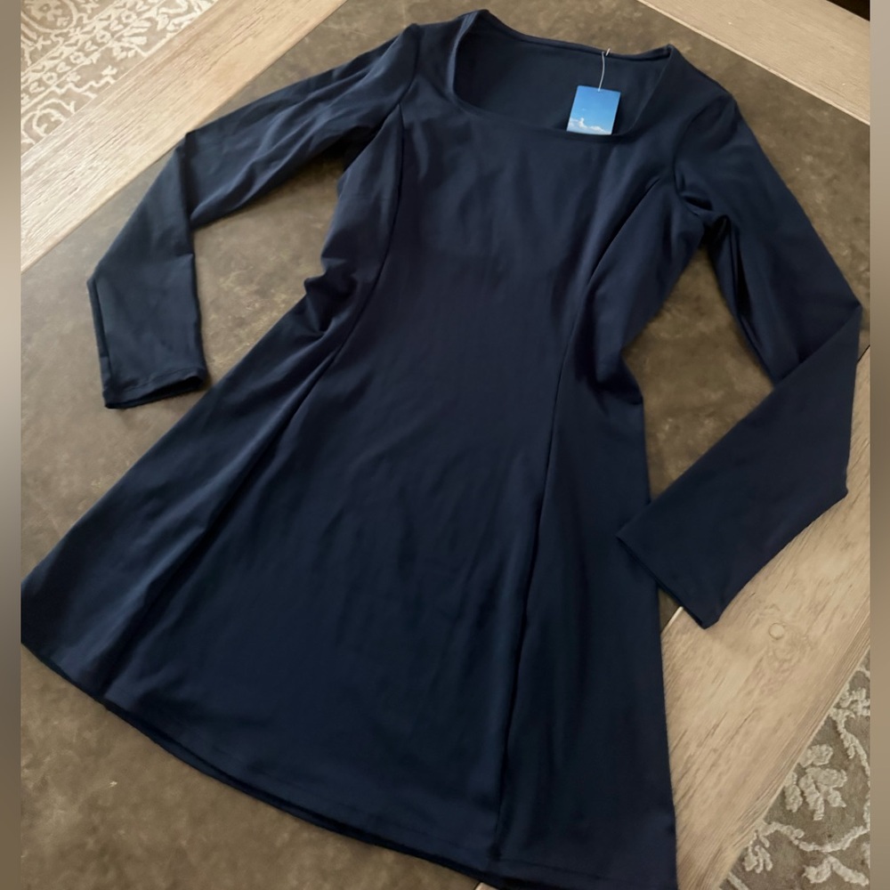 Womens Long Sleeve Square Neck Mini Dress Basic Bodycon Athletic Casual Going